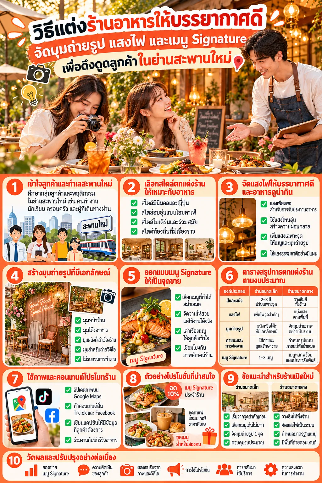 วิธีโปรโมทร้านอาหารเปิดใหม่ ใกล้สะพานใหม่ ด้วยการจัดมุมถ่ายรูป แสงไฟ และเมนู Signature ให้เหมาะกับบรรยากาศร้าน สะพานใหม่.com